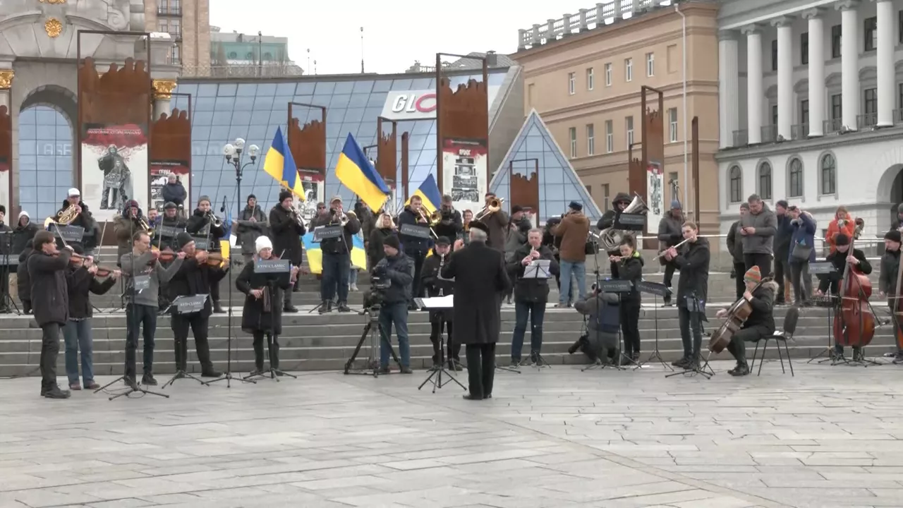 Kontzertua Kieven. Reutersen bideo batetik ateratako irudia.
