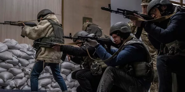 Entrenamiento militar en Odesa. EFE