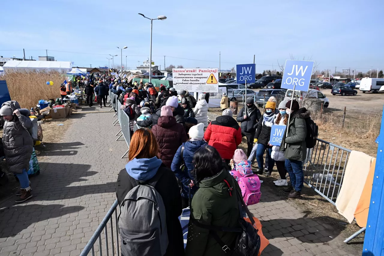 Refugiados en la frontera con Polonia. EFE