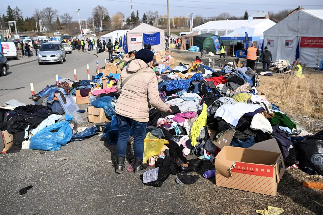 Refugiados en la frontera con Polonia. EFE