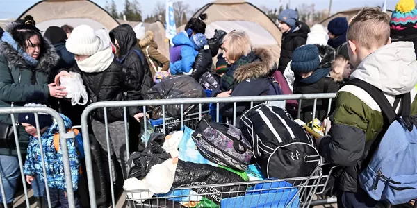 Refugiados en la frontera con Polonia. EFE