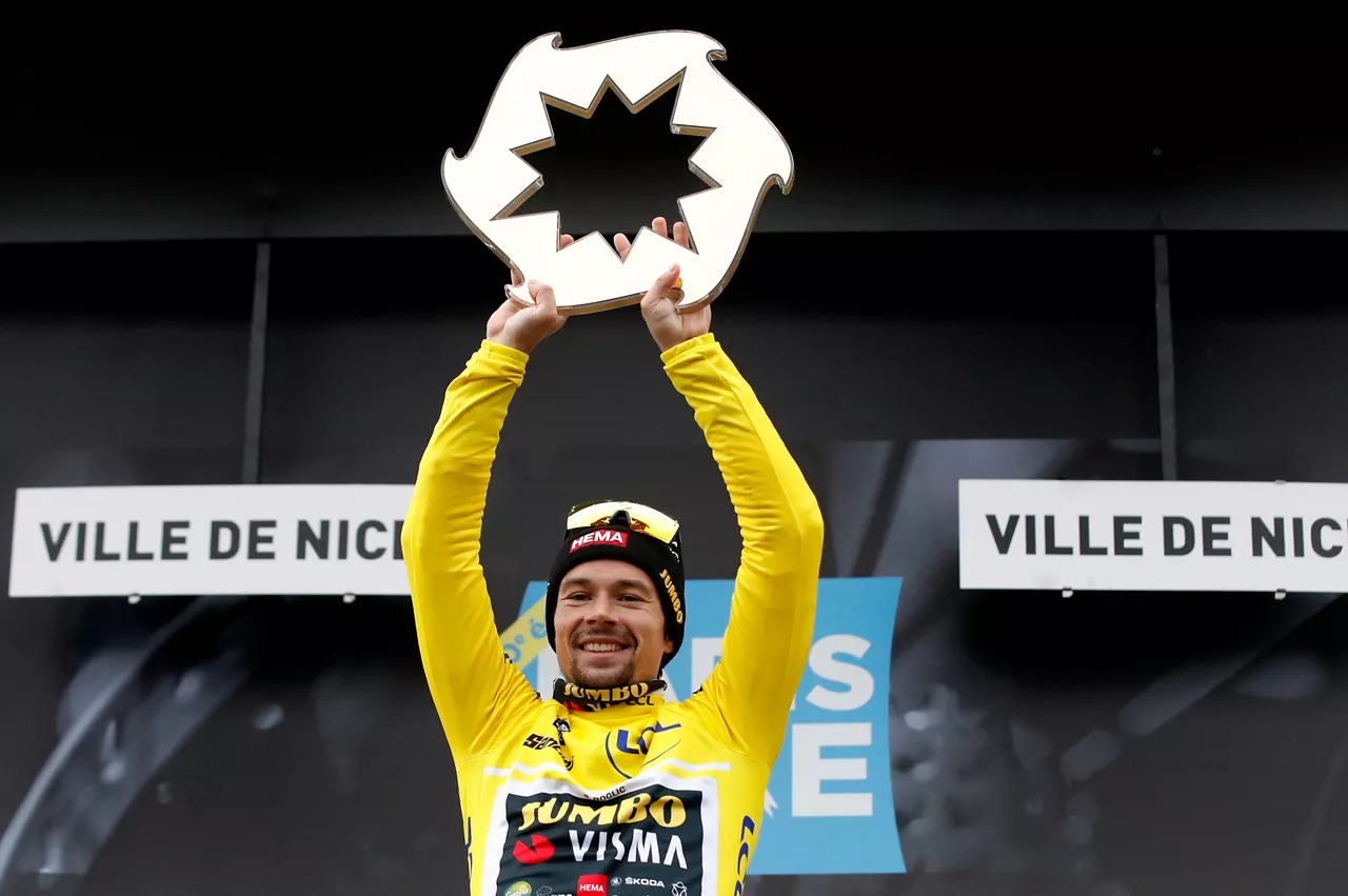 Primoz Roglic Paris-Nizako podiumean