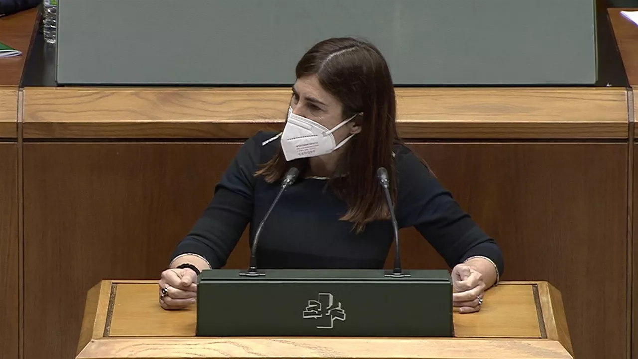 Miren Gorrotxategi. Imagen obtenida de un vídeo del Parlmaento Vasco.