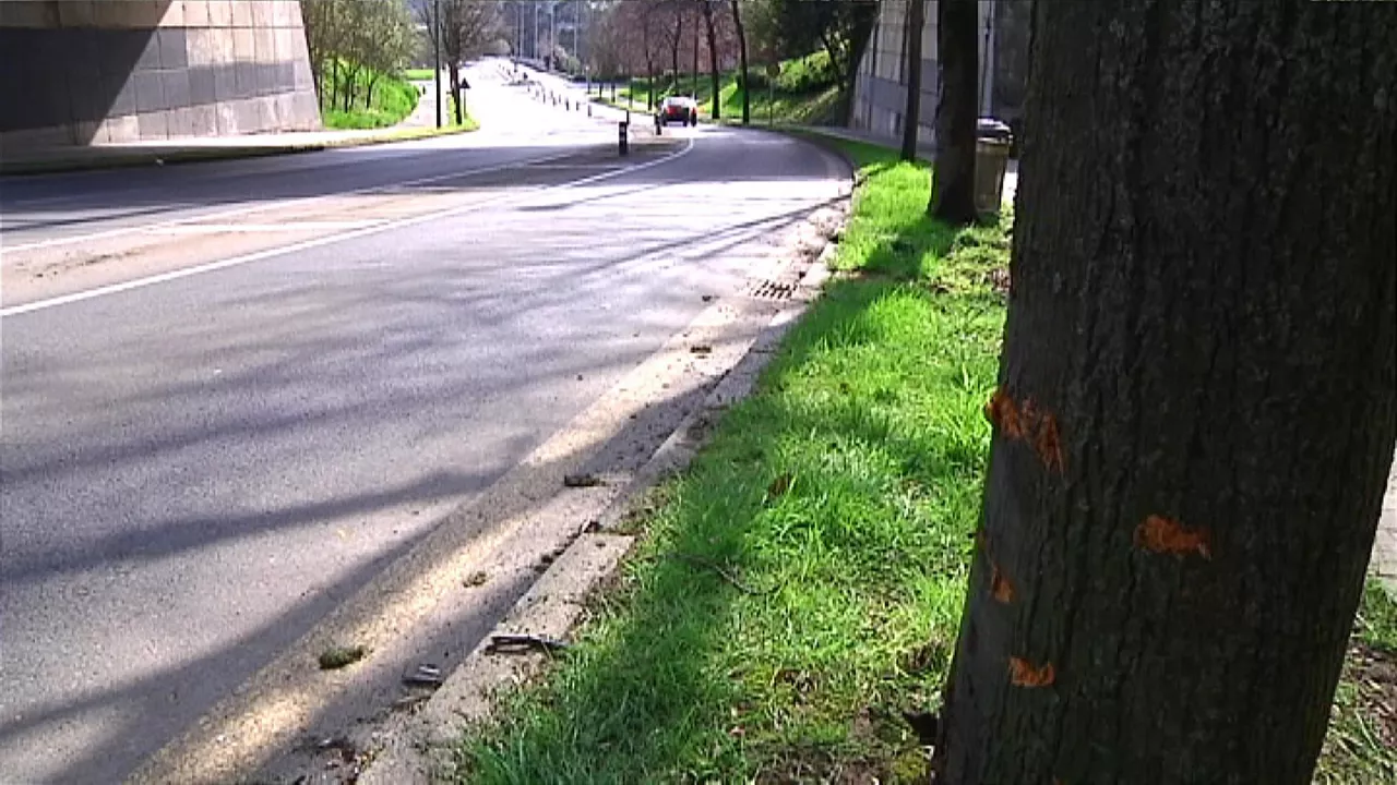 Lugar del accidente, en Getxo, en una imagen captada de un vídeo de EITB Media.
