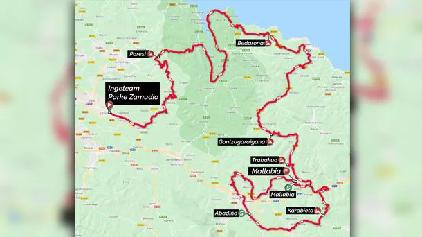 2022ko Euskal Herriko Itzuliko 5. etaparen ibilbidea. Argazkia: Itzulia