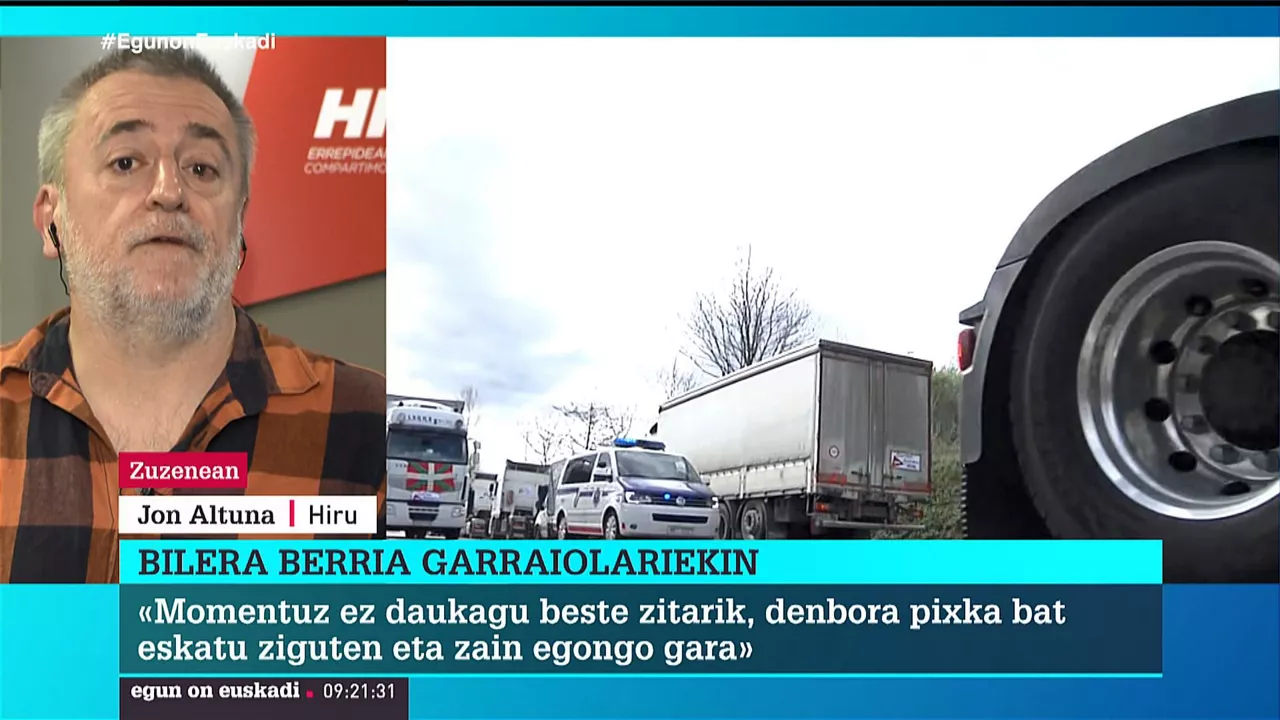 Jon Altuna, miembro del sindicato de transportistas Hiru.