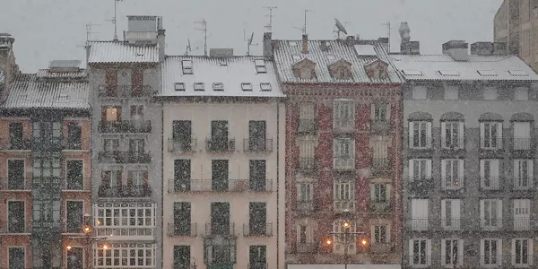 Nieve en la Plaza del Castillo
