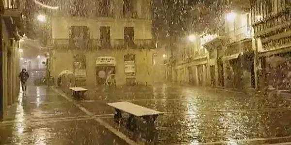 Nieva en Pamplona