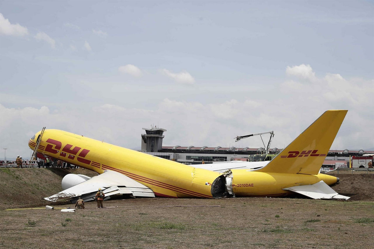 El avión accidentado. Foto: EFE.