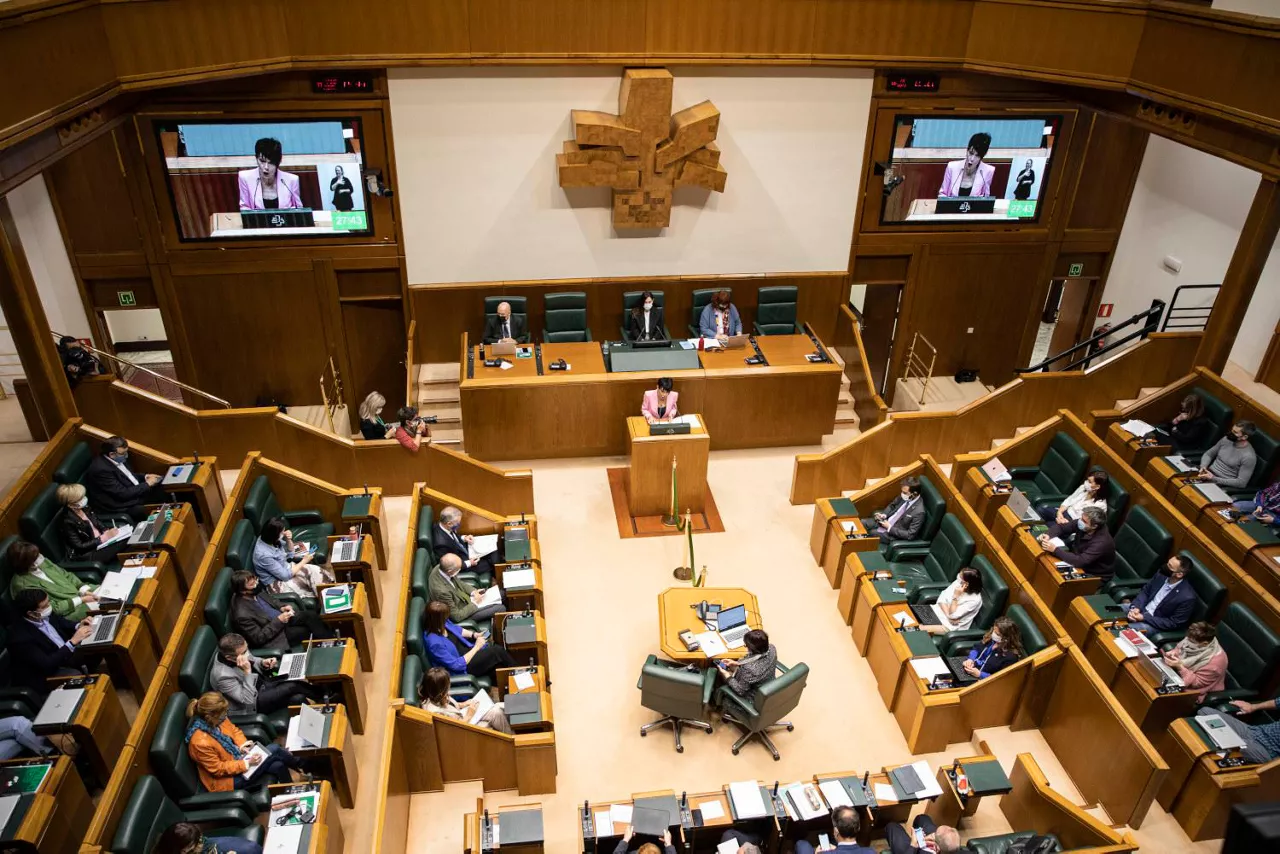 Maddalen Iriarte (EH Bildu), durante su intervención en el Parlamento Vasco. Foto: Irekia