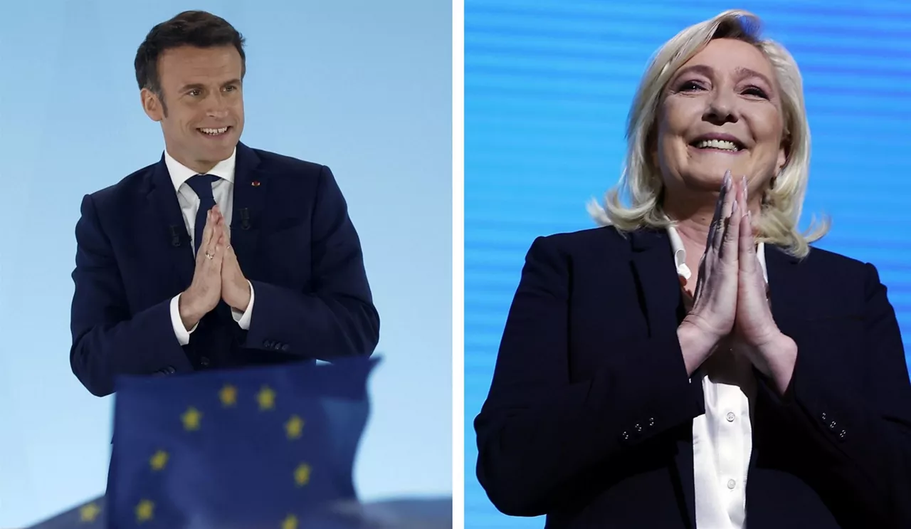 Emmanuel Macron y Marie Le Pen. Foto: EFE.
