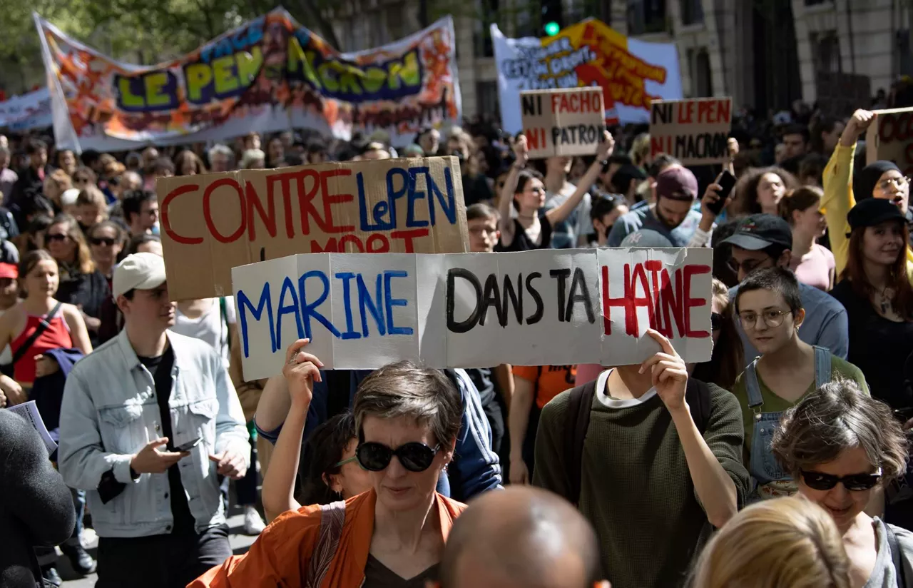Manifestación en París, contra la ultraderecha. Foto: EFE