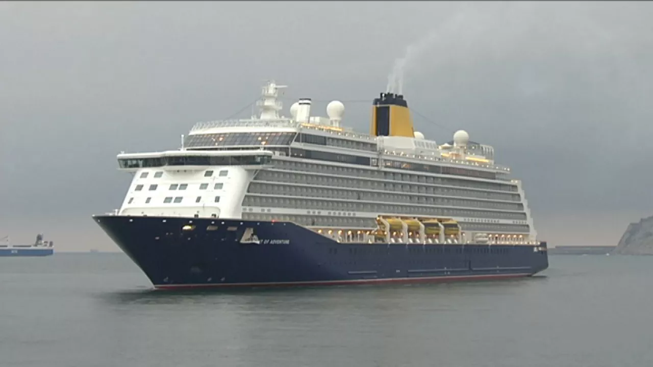 "Spirit of Adventure" Getxora iristen. EiTB Mediaren bideo batetik ateratako irudia.