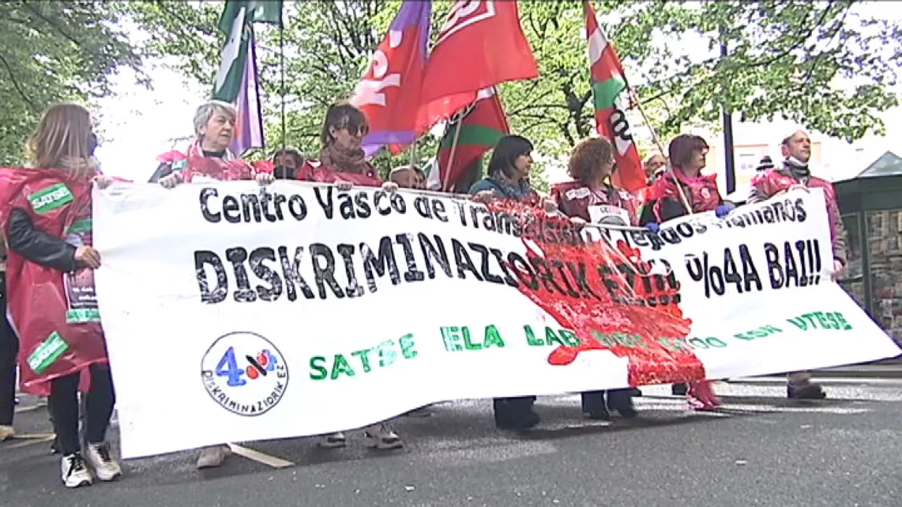 Manifestación en Bilbao. Imagen obtenida de un vídeo de EITB Media.