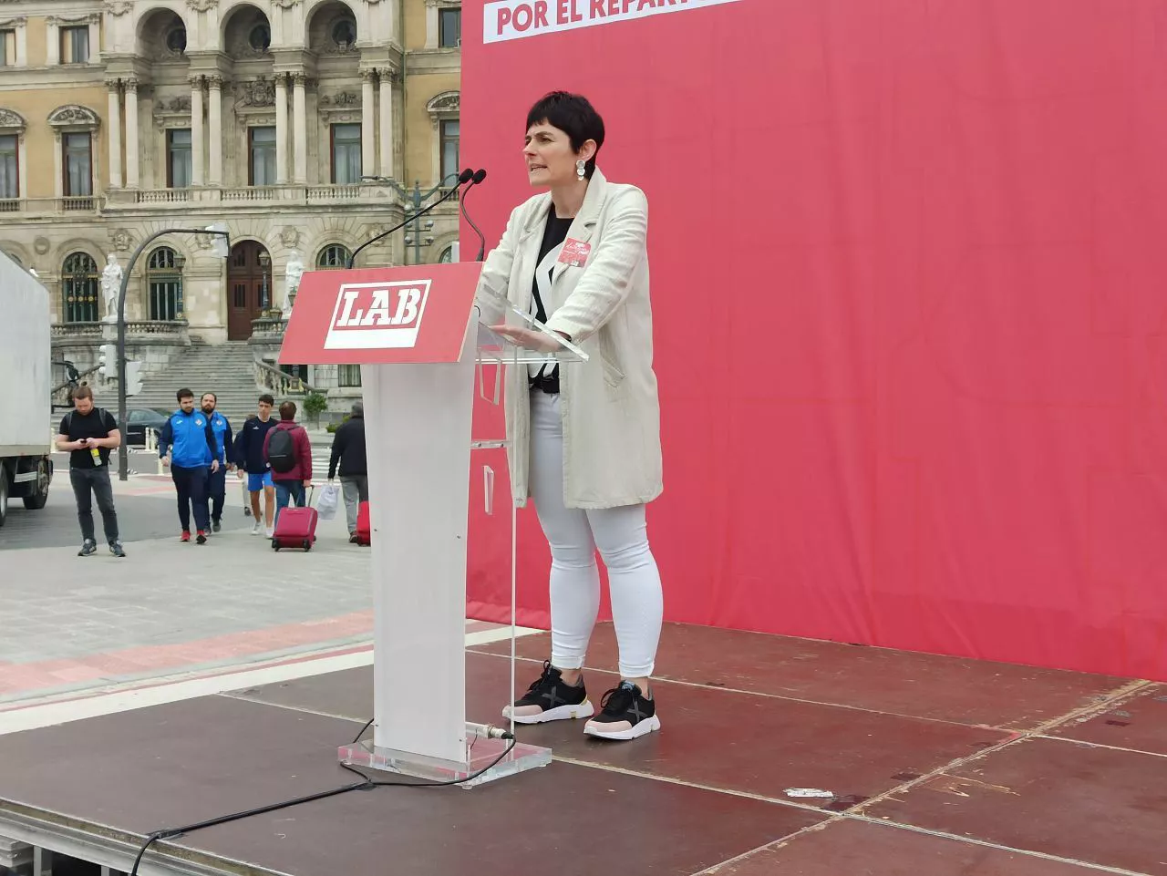Garbiñe Aranburu, hoy en Bilbao. Foto: @LABsindikatua