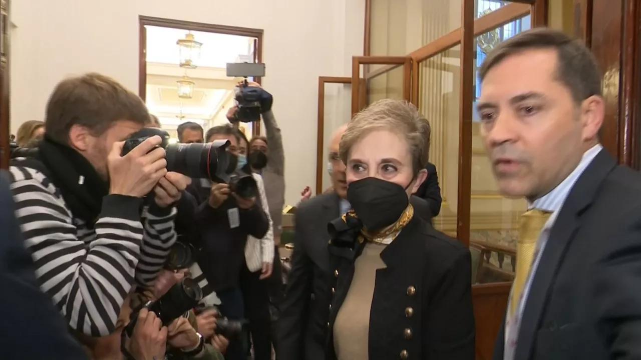 La directora del CNI, Paz Esteban, a su llegada al Congreso.