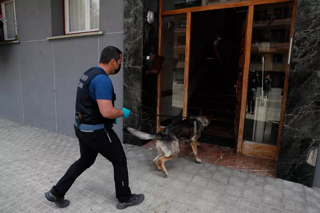 Investigadores accediendo a la vivienda del detenido