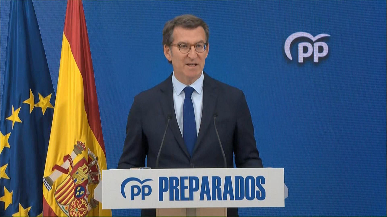 Feijóo, durante la comparecencia.