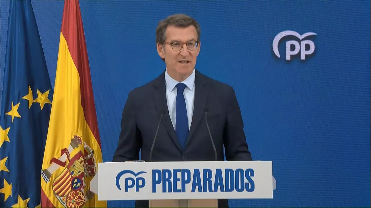 Feijóo, durante la comparecencia.