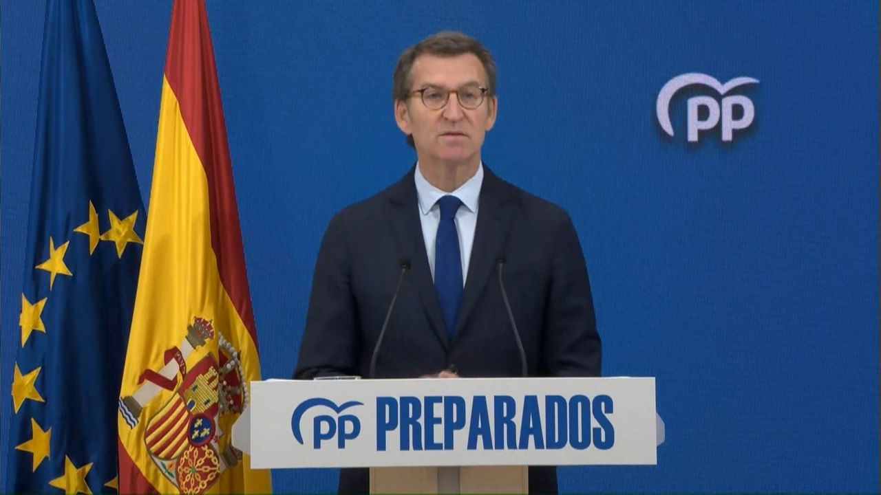 Alberto Núñez Feijoo. Agentzietako bideo batetik ateratako irudia.