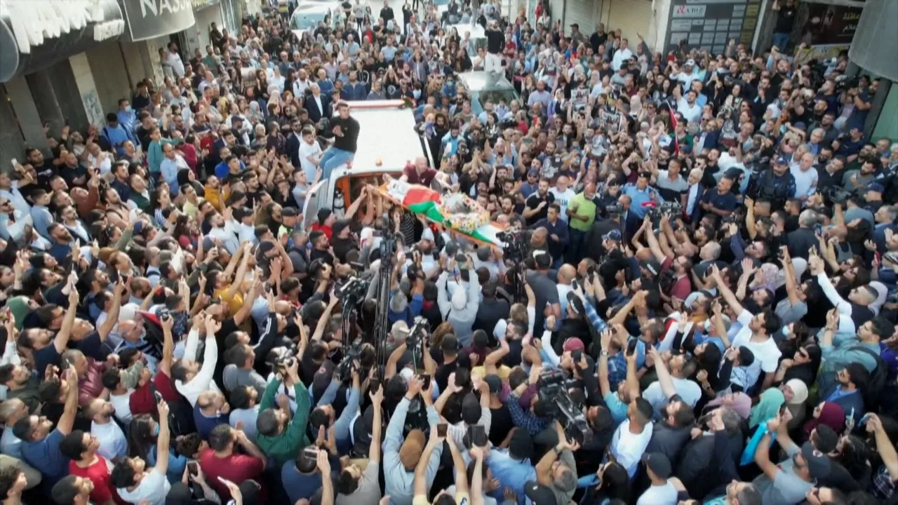 Despedida de Shireen Abu Akleh. Imagen obtenida de un vídeo de Agencias.