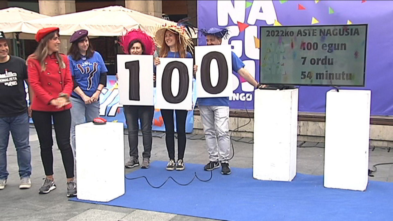Kontagailuaren aurkezpena. EITB Mediaren bideo batetik ateratako irudia.