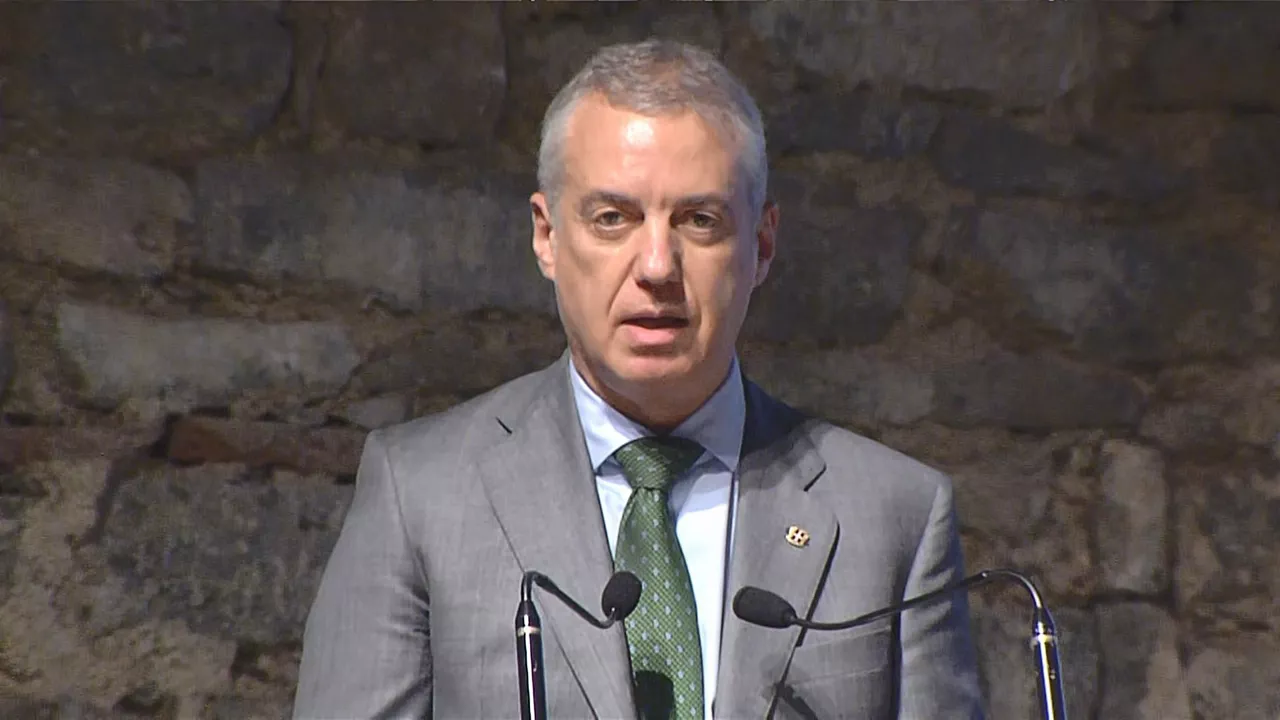 El lehendakari, en un momento de su intervención.