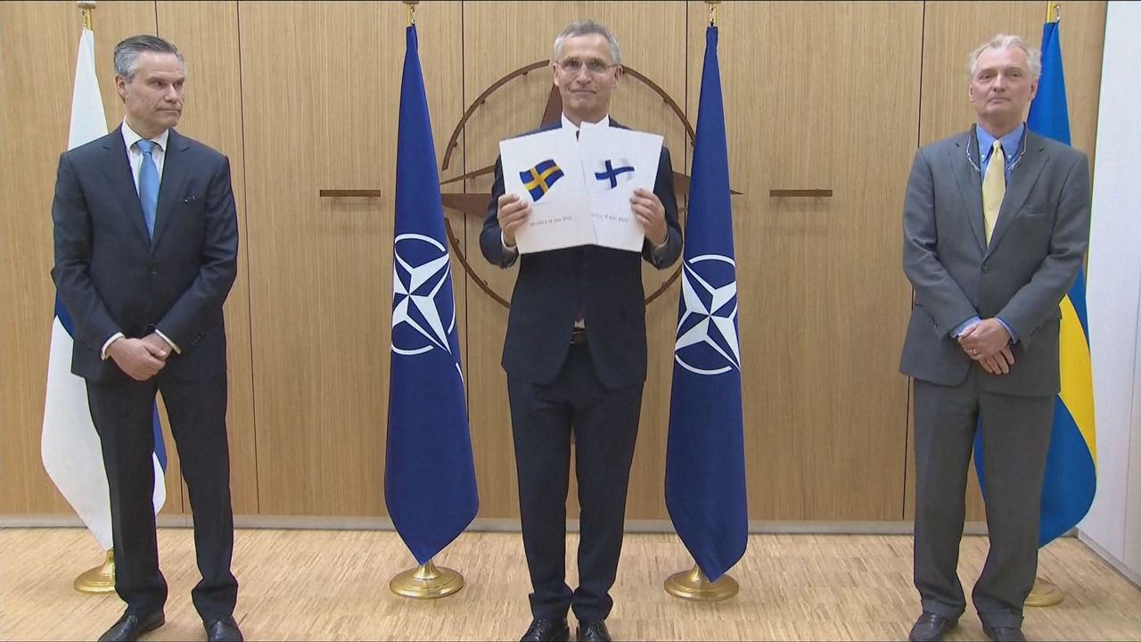 NATOn sartzeko eskaera egin dute. Agentzietako bideo batetik ateratako irudia.