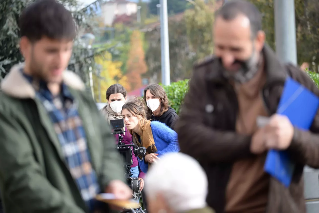 Estibaliz Urresola, 'Cuerdas' filmatzen. Argazkia: David Corbella.