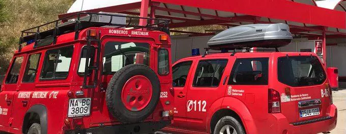 Varias dotaciones de Bomberos de Navarra.