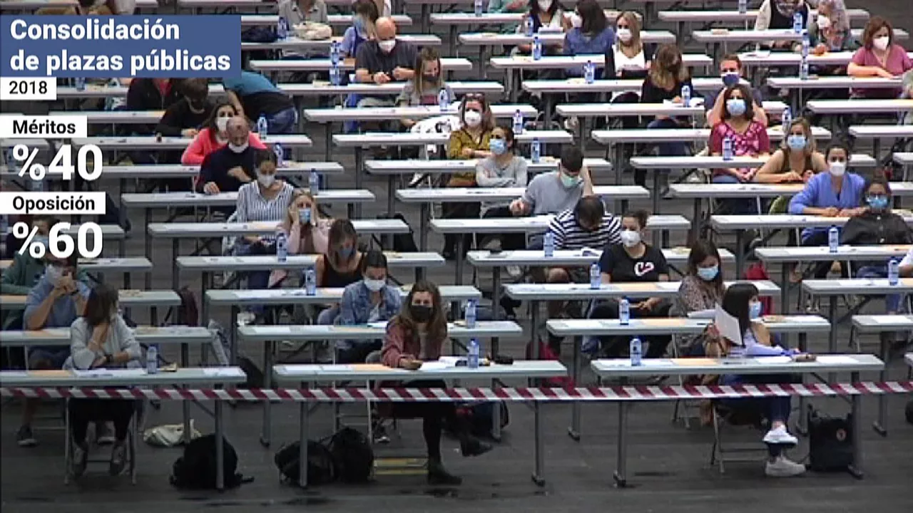 Oposiciones para la administración pública. Imagen extraída de un vídeo de EITB Media.