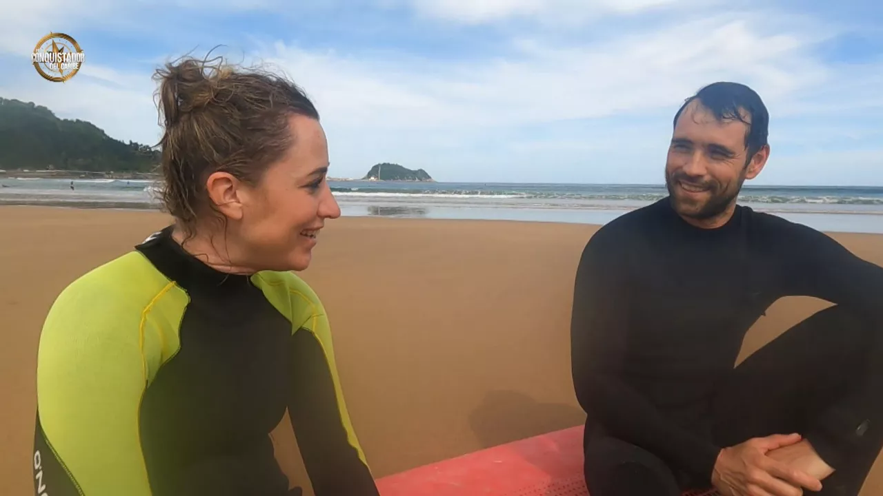 Oize eta Nakor, Zarauzko hondartzan. Argazkia: EITB Mediako bideo batetik ateratako irudia