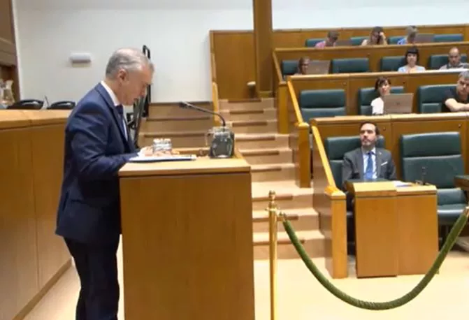 El lehendakari Iñigo Urkullu, en el pleno de control.