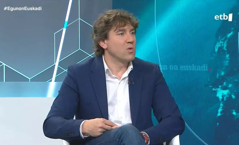 Eneko Andueza, PSEko idazkari nagusia, gaur ETBn. Argazkia: EITB Media