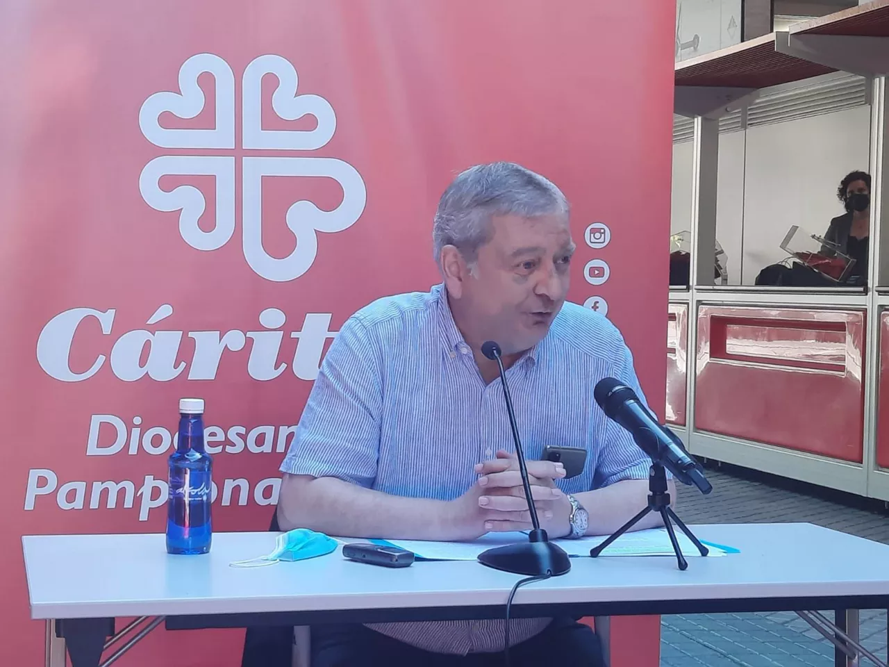 Ángel Iriarte, en la presentación de la Tómbola 2022. Foto: @iglesianavarra