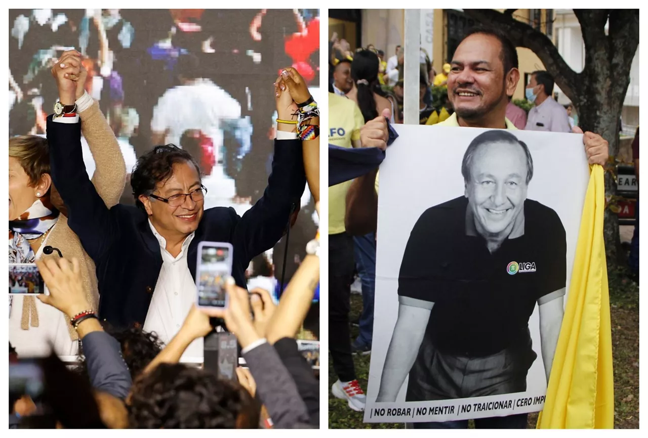 El izquierdista Gustavo Petro y el populista Rodolfo Hernández