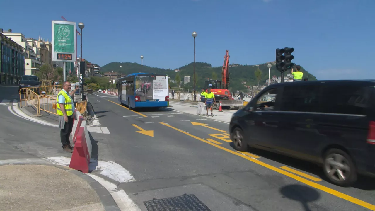 Lanak Kontxa inguruan. EITB Mediaren bideo batetik ateratako irudia.