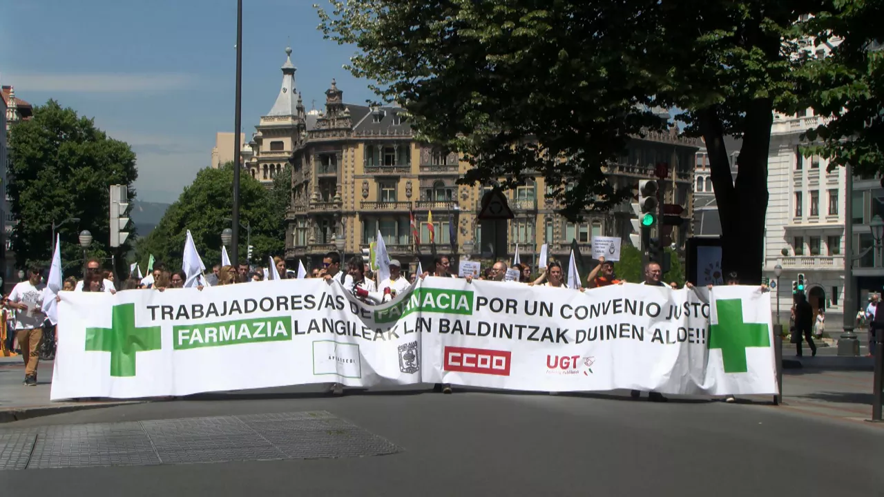 Protesta en Bilbao. Imagen: EITB Media