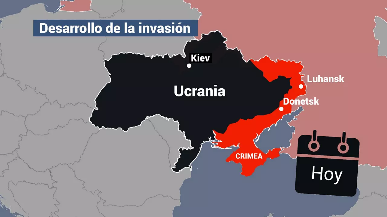 Guerra en Ucrania. Imagen obtenida de un vídeo de EITB Media.