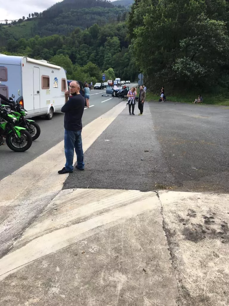 Imagen del lugar del accidente en Azpeitia. Foto: EITB Media
