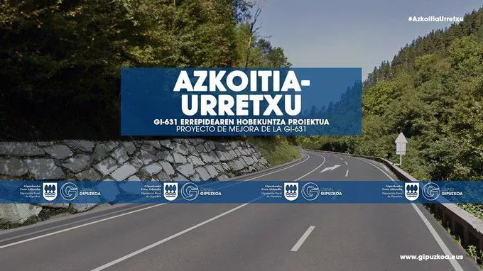 Obras de mejora en la Gi-631 entre Azkoitia y Urretxu.