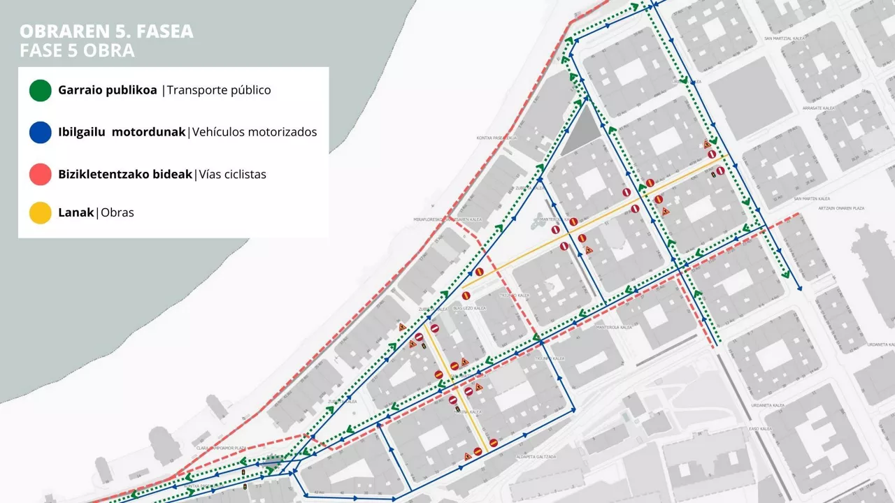 Fase 5 de las obras en el entorno de La Concha.