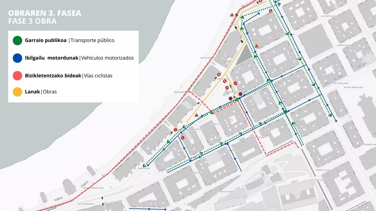 Fase 3 de las obras en el entorno de La Concha.