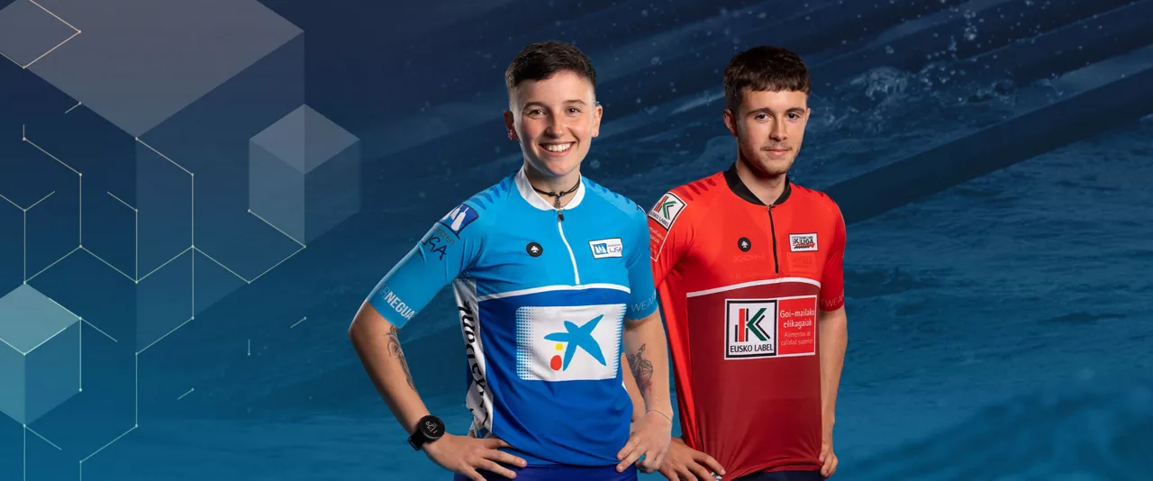 Maillot de los líderes de las Ligas Euskolabel y Euskotren