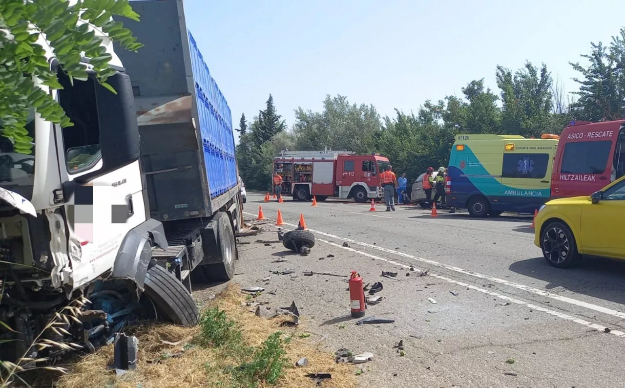 Accidente en Arguedas (Navarra). Foto: Policía Foral
