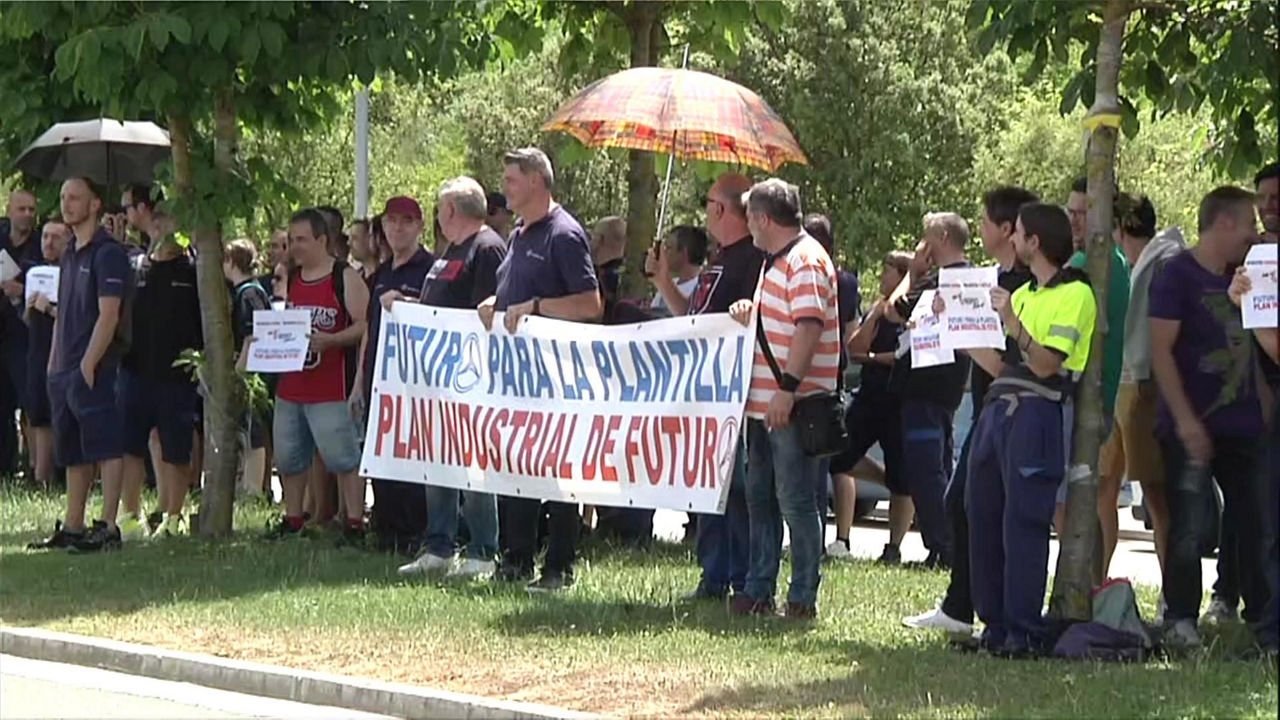 Langileen protesta. EITB Mediaren bideo batetik ateratako irudia.