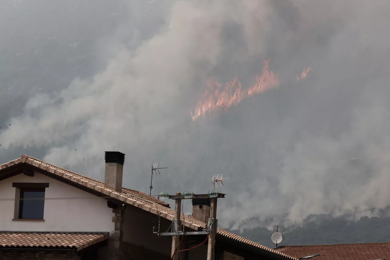Incendio en la Sierra de Leire. Foto: EFE