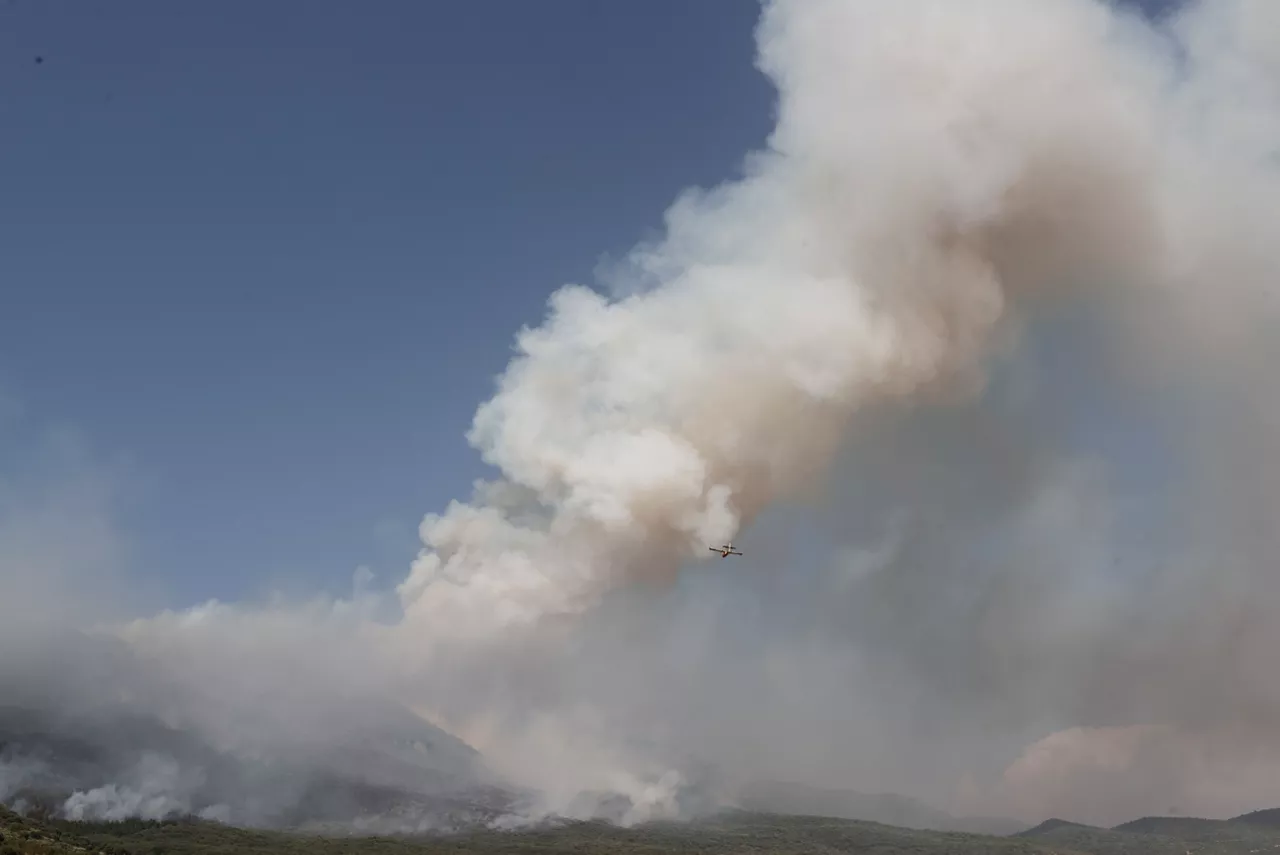 Incendio en la Sierra de Leire. Foto: EFE
