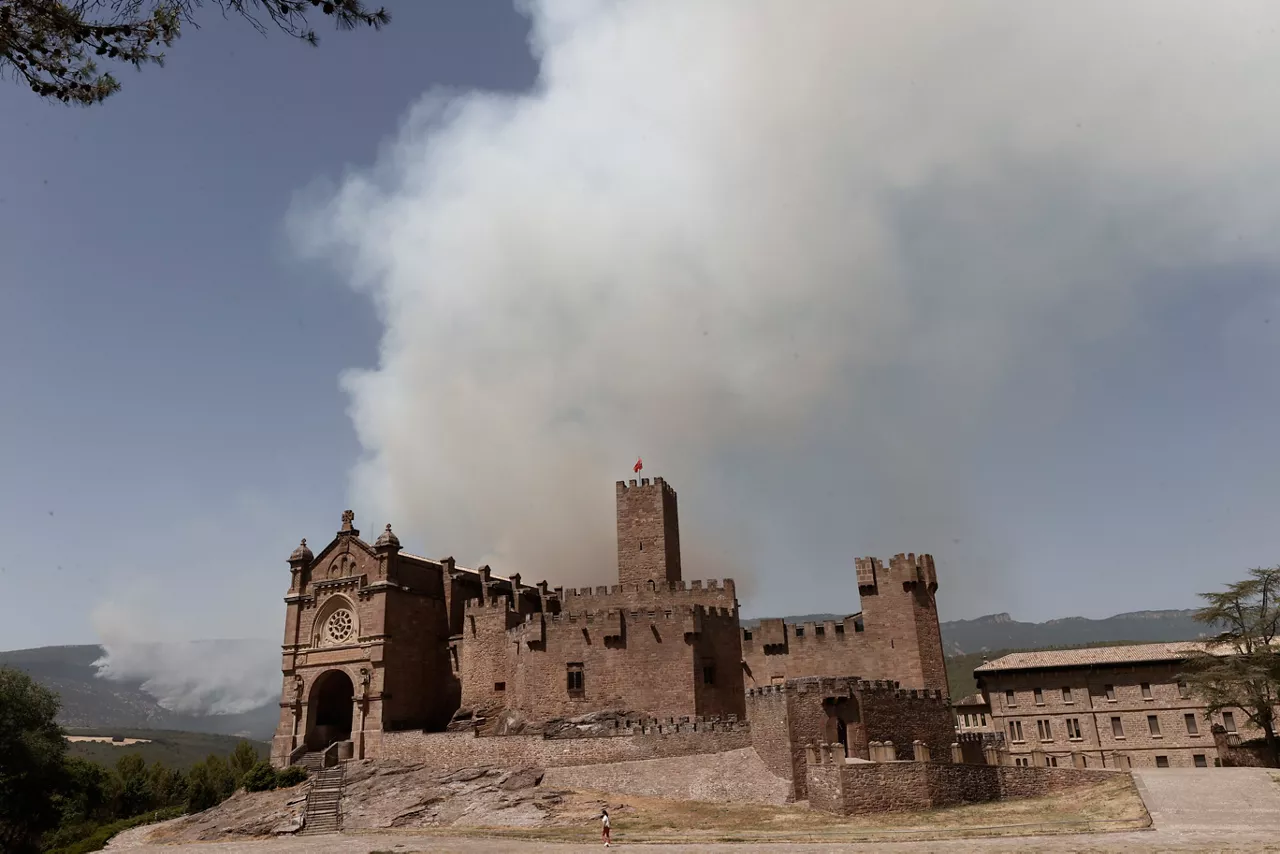 Incendio en la Sierra de Leire. Foto: EFE