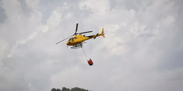 Helicóptero en Gallipienzo. Foto: EFE